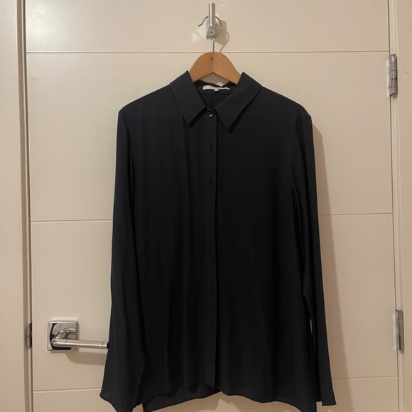 Feather Weight Eco Crepe Slim Shirt Midnight Navy, 8 - Picture 5 of 8